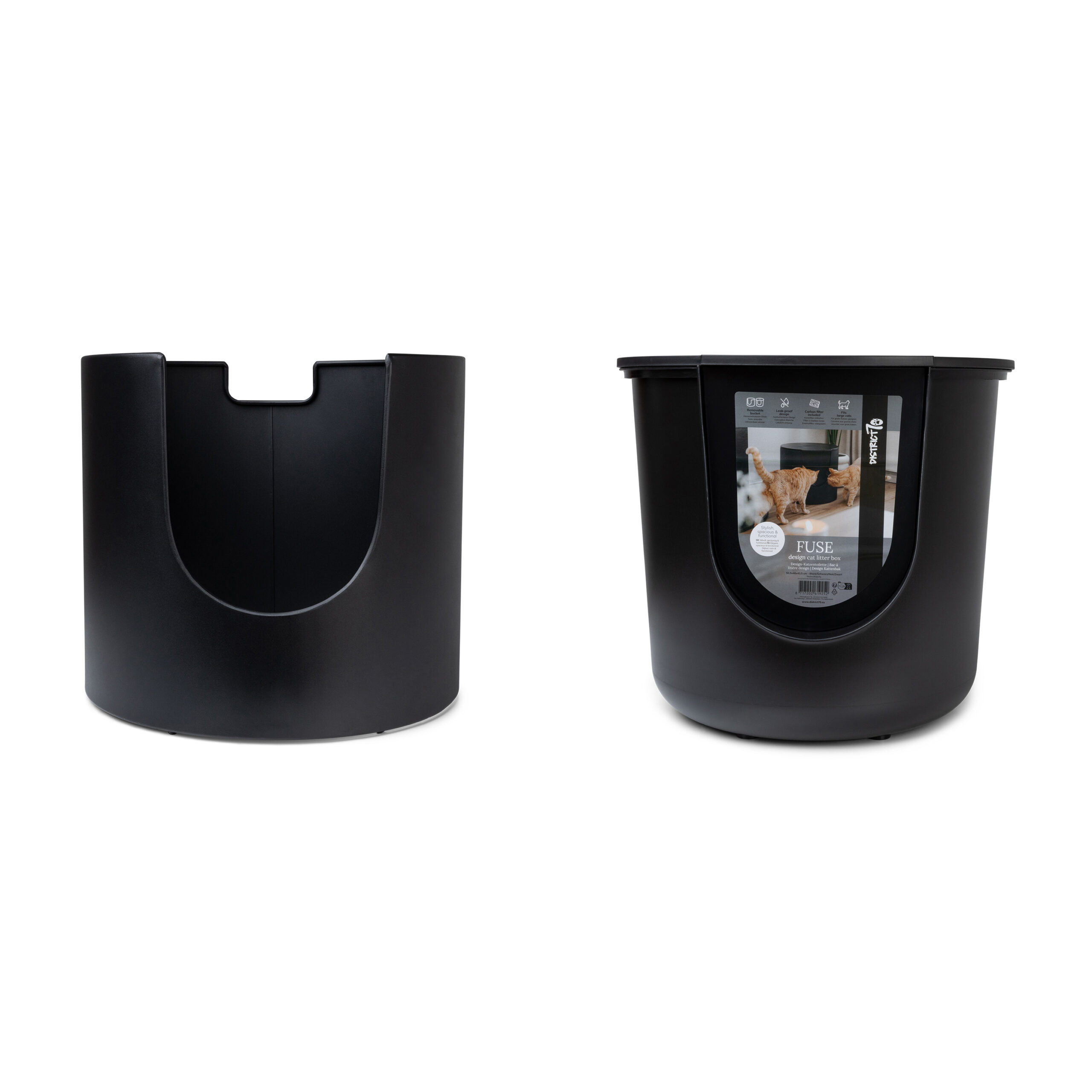 District 70 - FUSE Design Kattenbak - Incl. Cover - Tin Zwart