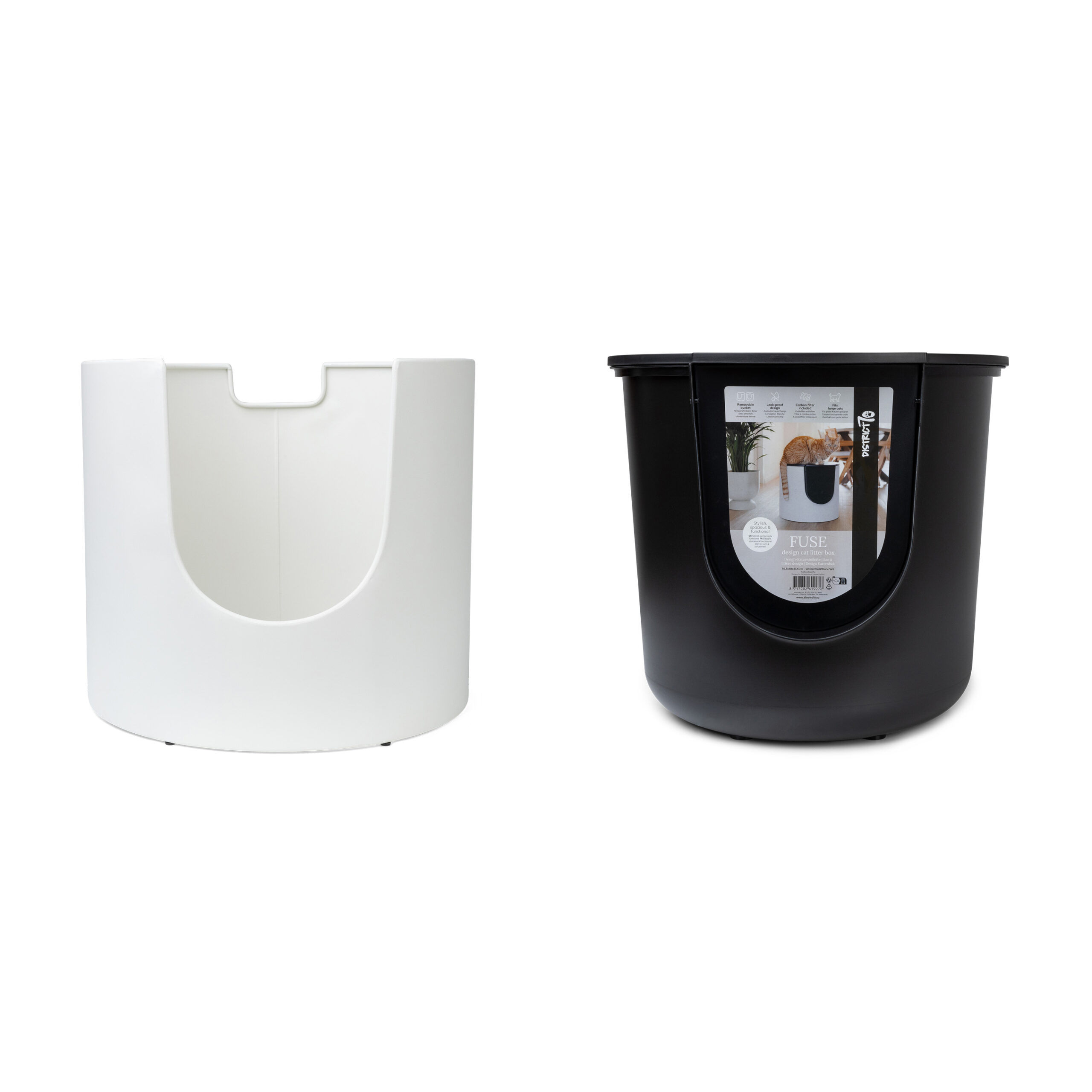District 70 - FUSE Design Kattenbak - Incl. Cover - Tin Wit