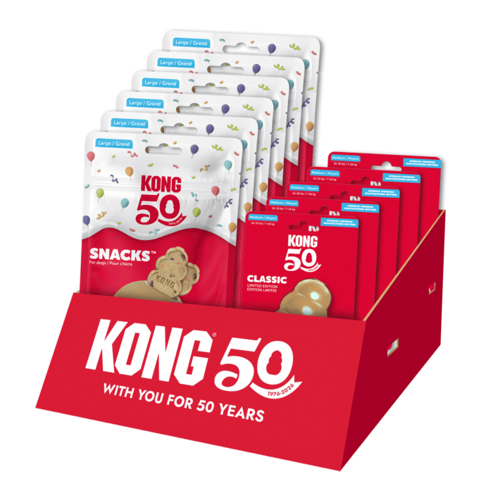 KONG 50th Anniversary Md Gold + snacks Counter Top Display