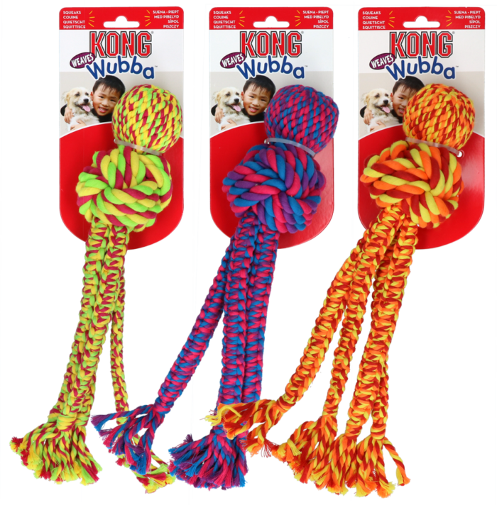 KONGWVR1E.png KONG Wubba Weaves met touw Assorti L