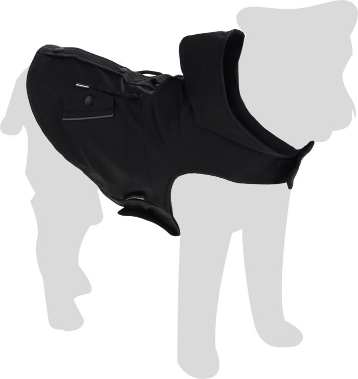 Silhouette_jas_hond Flamingo Regenjas Toto Zwart