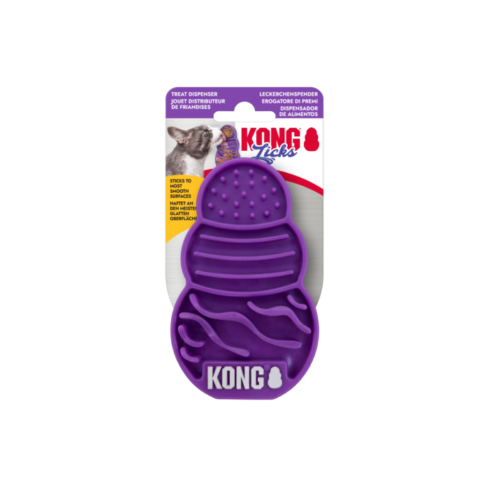 KONG Licks Treat Dispenser Kat Paars S verpakking
