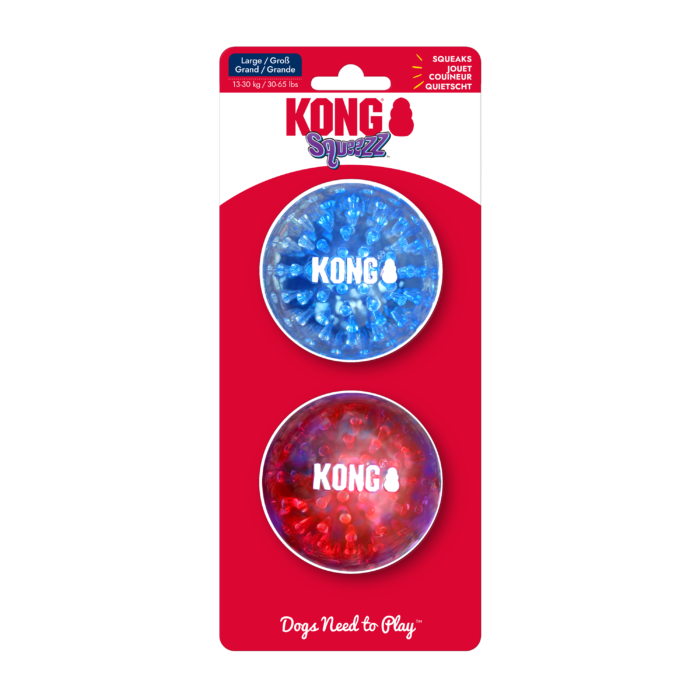 KONG Squeezz Geodz Assorti 2-Pack verpakking