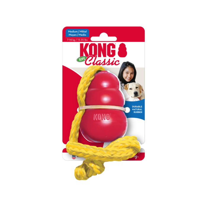 KONG Classic met touw verpakking maat M Verpakking van KONG Classic met touw maat M