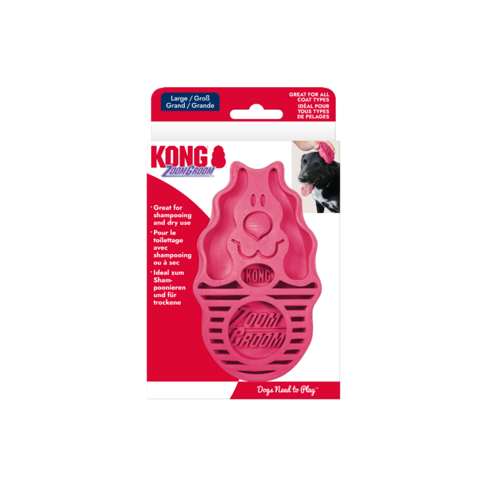 Verpakking van KONG ZoomGroom framboos